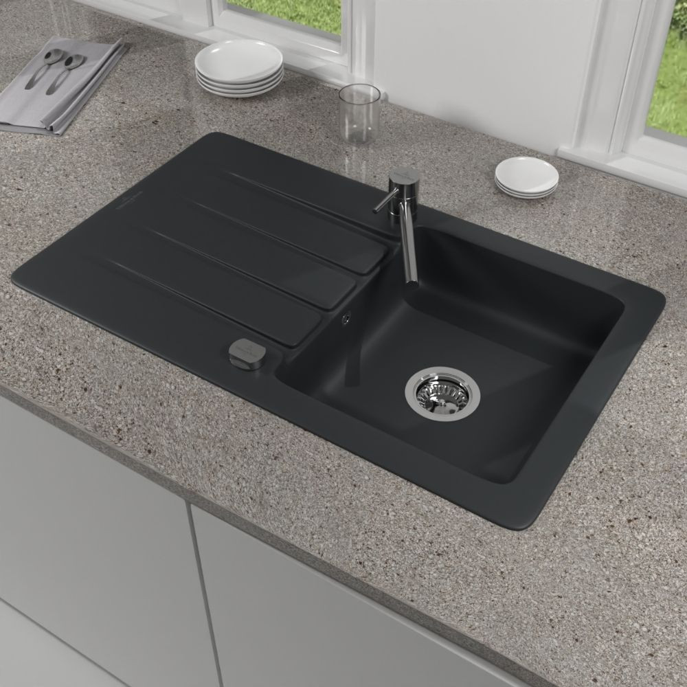 Evier Villeroy et boch Architectura 50 86 x 51 cm Ebony - Vidage automatique inclus