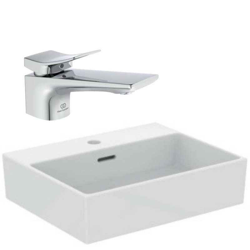 Pack Vasque 50x40 Ideal Standard Extra avec trop plein + Mitigeur Conca