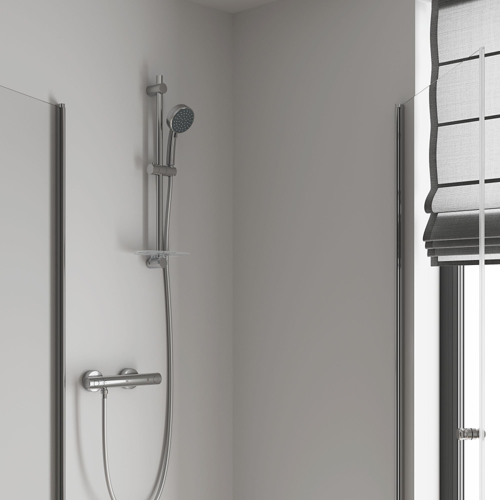 Mitigeur thermostatique douche Grohe Grohtherm chromé avec filtres intégrés