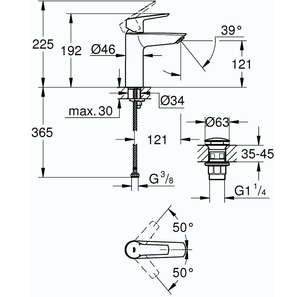 Image 1 Mitigeur lavabo GROHE Quickfix Start 2021 avec vidage Push-Open taille M chromé