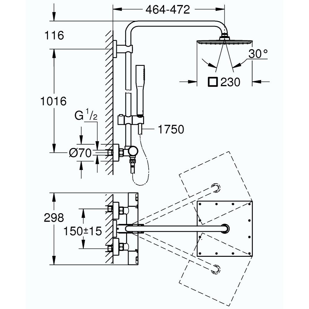 Grohe 26365000 Colonne de douche  Vitalio Joy Système 230