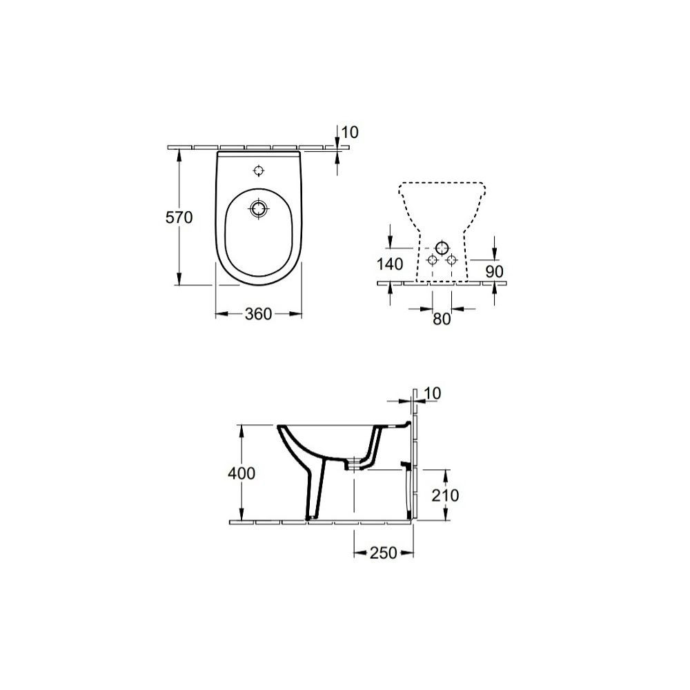 Villeroy et Boch 54610001 Bidet sur pied  O Novo