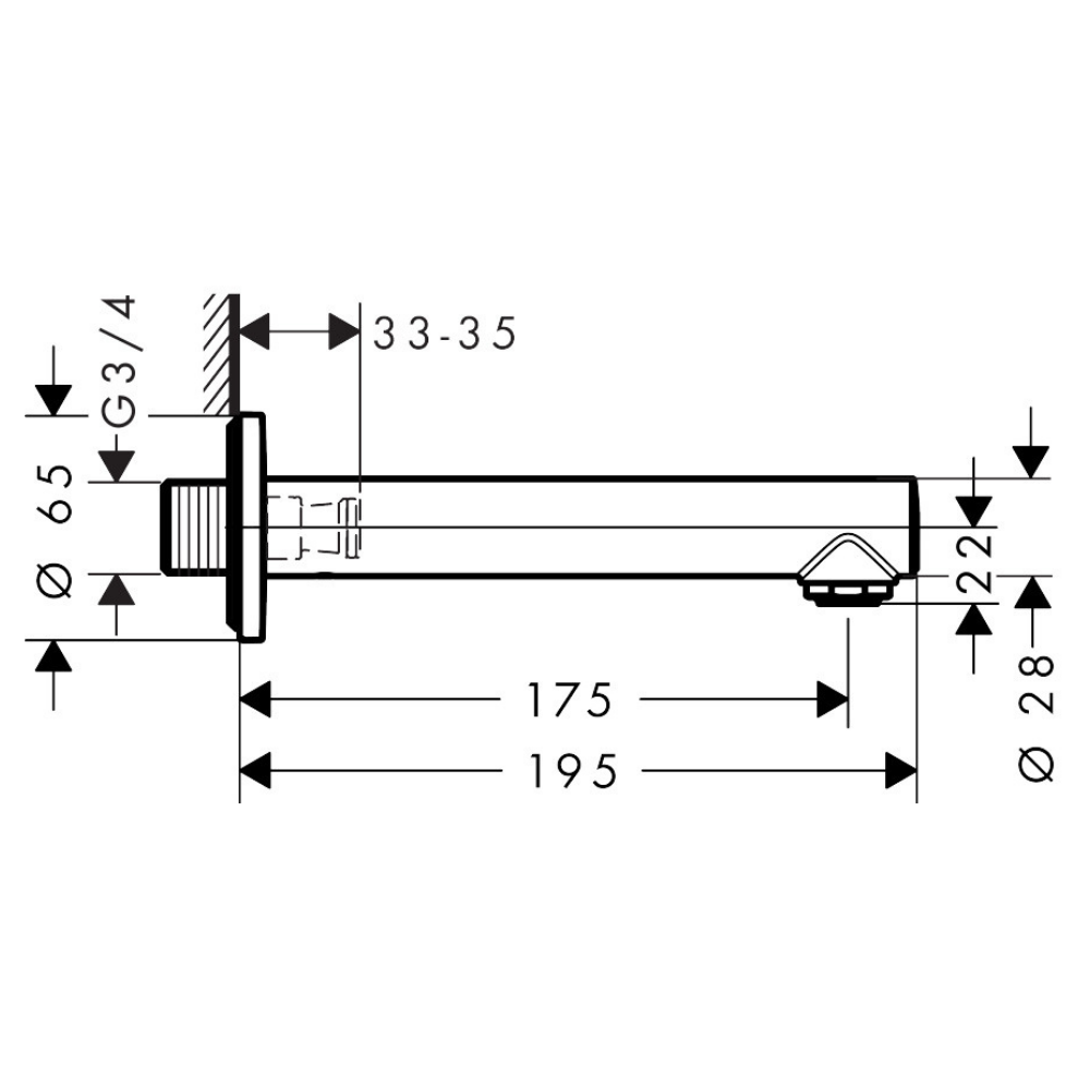 72410000 bec déverseur baignoire dimensions chrome talis S hansgrohe