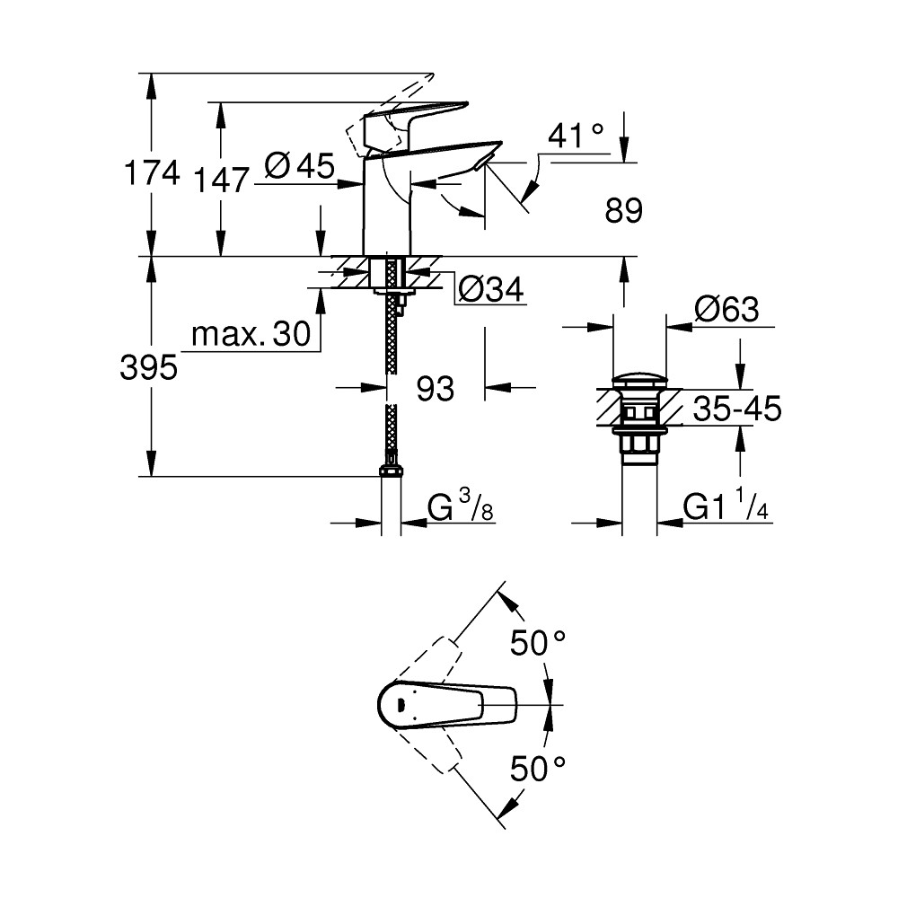  Image 2 Mitigeur lavabo GROHE Quickfix Start Edge taille S