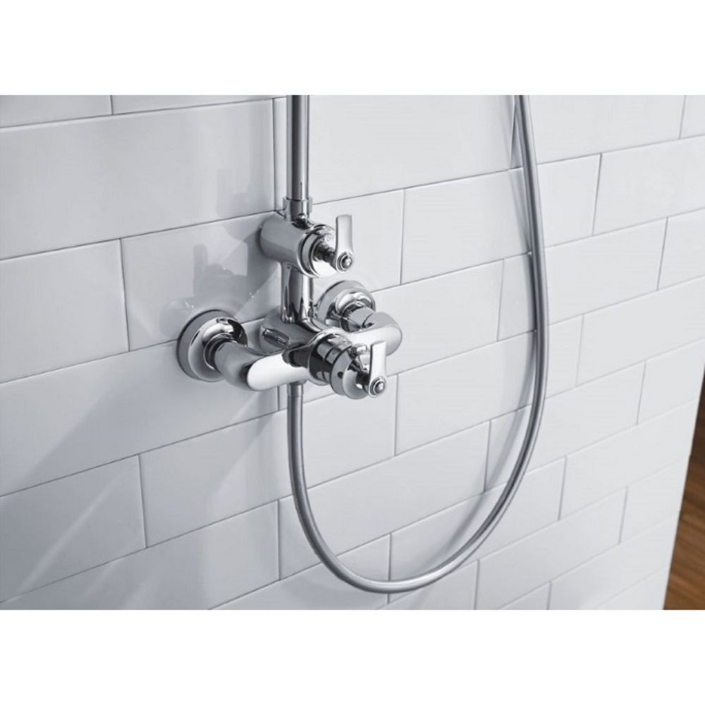 909CR675 zoom   Colonne douche thermostatique rétro recoupable Paini Lady's Chrome