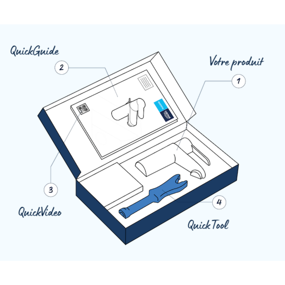 Image 3 Mitigeur lavabo GROHE Quickfix Start 2021 avec tirette et vidage chromé taille S