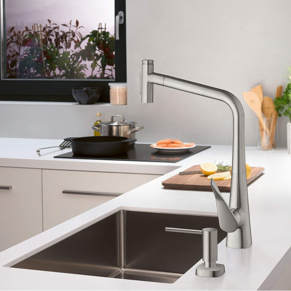 situation Mitigeur cuisine HANSGROHE Metris M71 320 douchette extractible 2 jets chromé