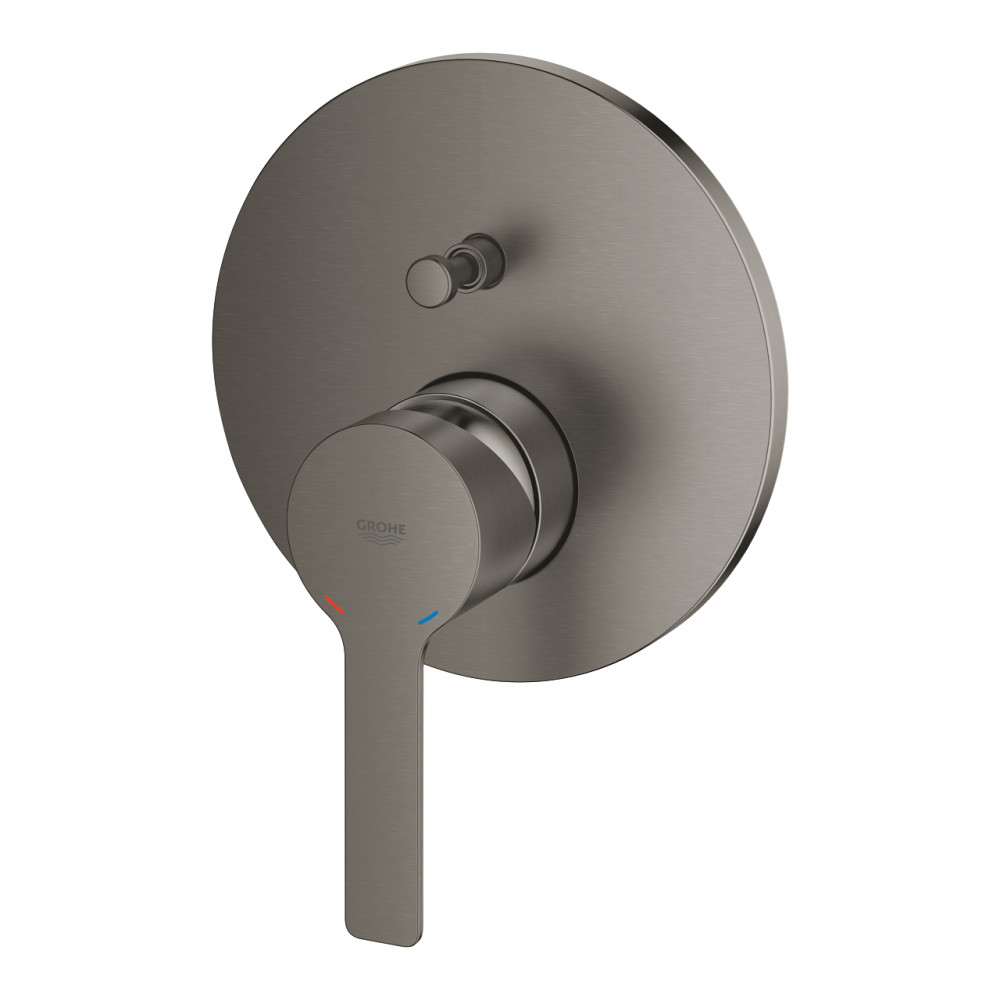 24064AL1 photo de gauche facade douche Mitigeur Grohe Lineare monocommande 2 sorties Hard Graphite Brossé