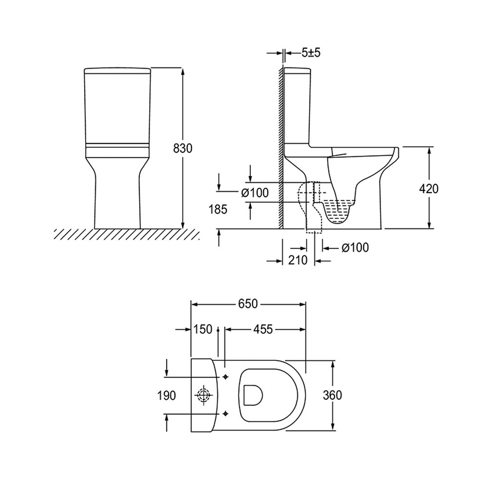 WC au sol sans bride Elite Jacob Delafon + abattant fermeture douce E29723-00