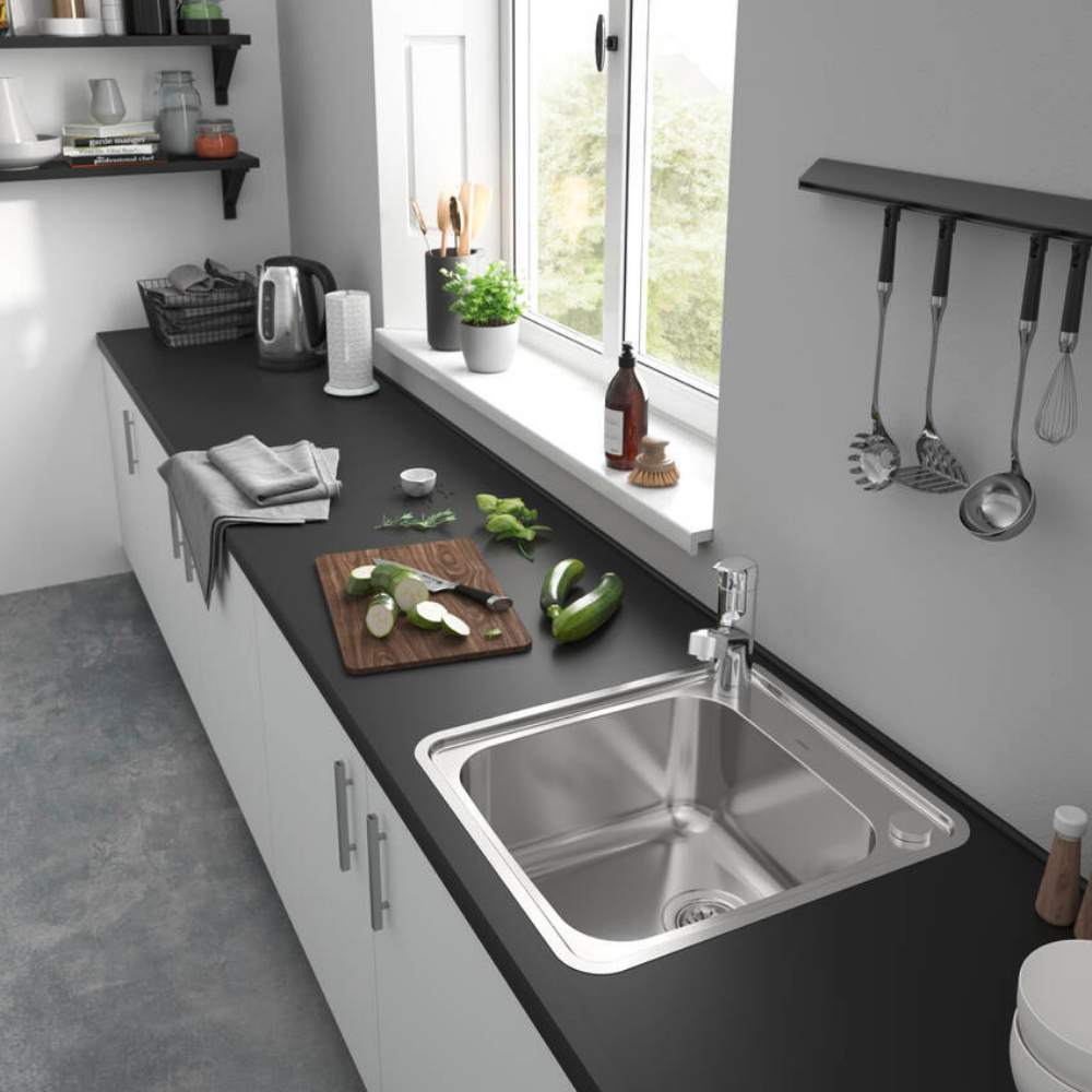 situation Mitigeur cuisine HANSGROHE Focus M42 150 douchette extractible sBox aspect acier inox