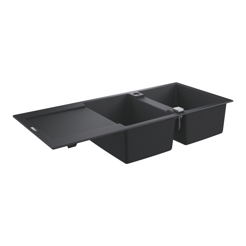 31647AP0 Evier noir granite 2 cuves quartz composite avec égouttoir K500 GROHE 