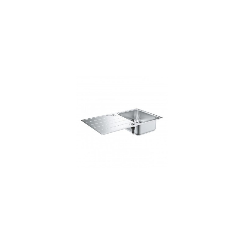 Evier 1 cuve avec égouttoir réversible en acier inoxydable K500 GROHE