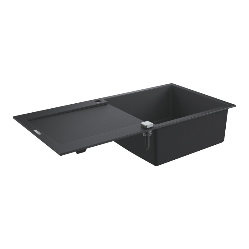 Evier 1 cuve en quartz composite noir granite avec égouttoir réversible K500 GROHE