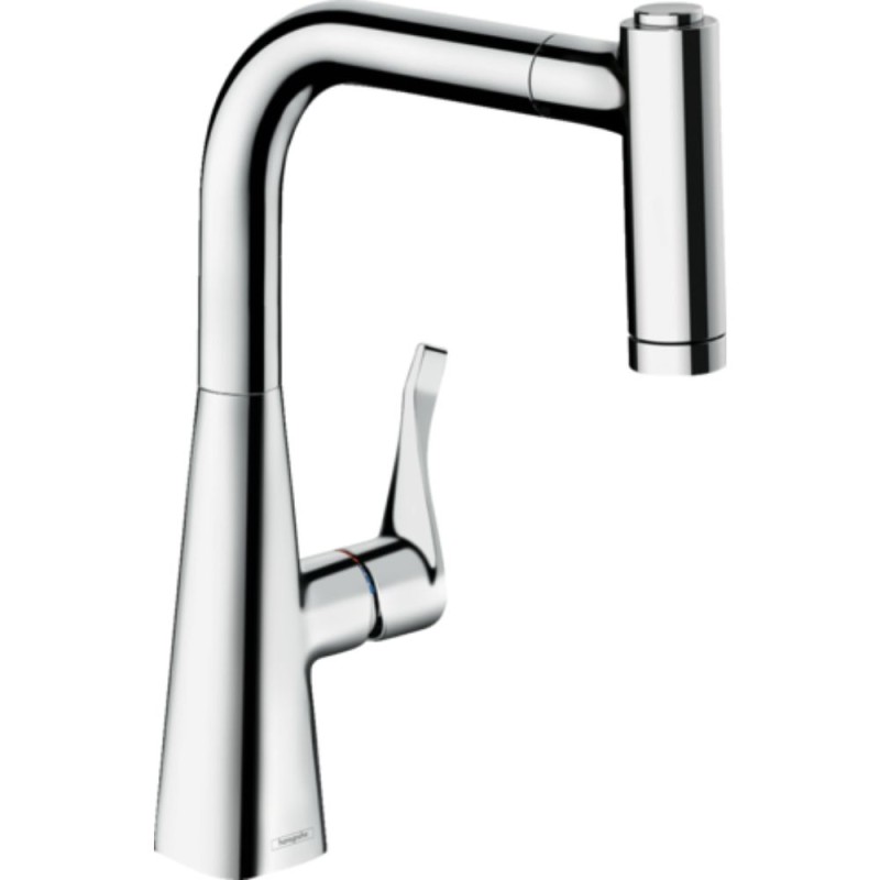 schromé Mitigeur cuisine HANSGROHE Metris M71 220 douchette extractible 2 jets sBox