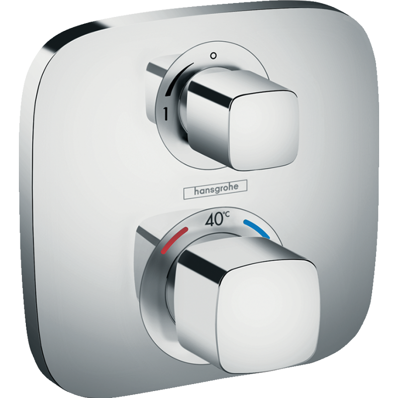Facade pour mitigeur thermostatique encastré Ecostat E avec robinet d'arrêt chromé Hansgrohe 15707000 Batinea