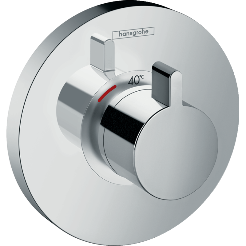 Facade pour mitigeur thermostatique encastré ShowerSelect S haut débit chromé Hansgrohe 15741000 Batinea