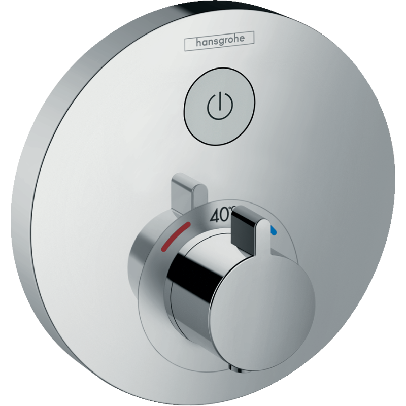 Facade pour mitigeur thermostatique encastré ShowerSelect S avec robinet d'arrêt chromé Hansgrohe 15744000 Batinea