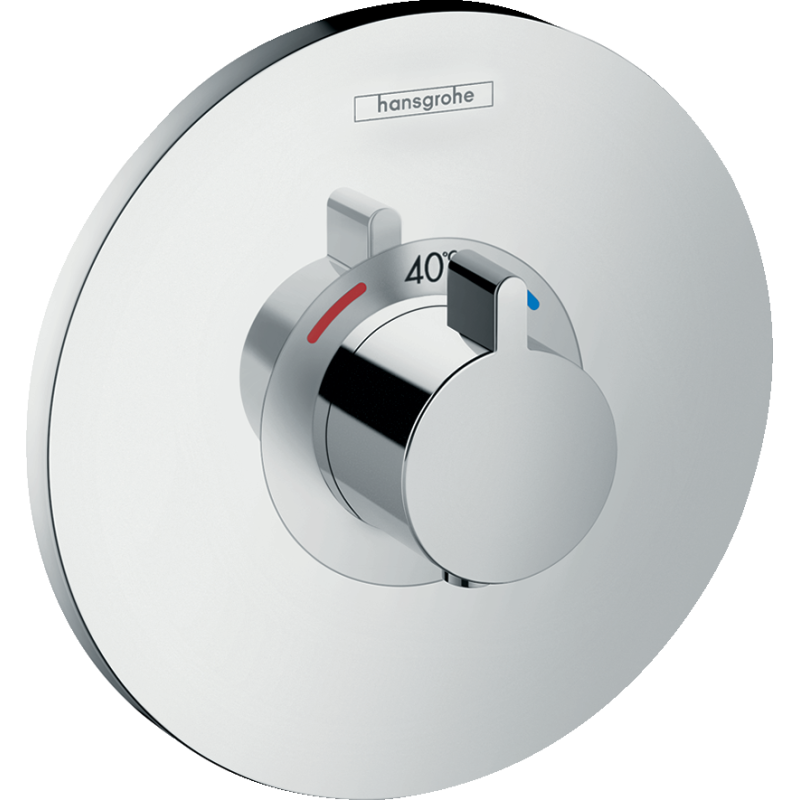 Facade pour mitigeur thermostatique encastré Ecostat S chromé Hansgrohe 15755000 Batinea