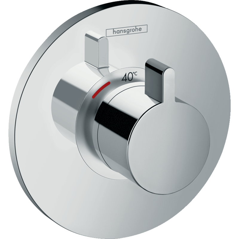 Facade pour mitigeur thermostatique encastré Ecostat S haut débit chromé Hansgrohe 15756000 Batinea