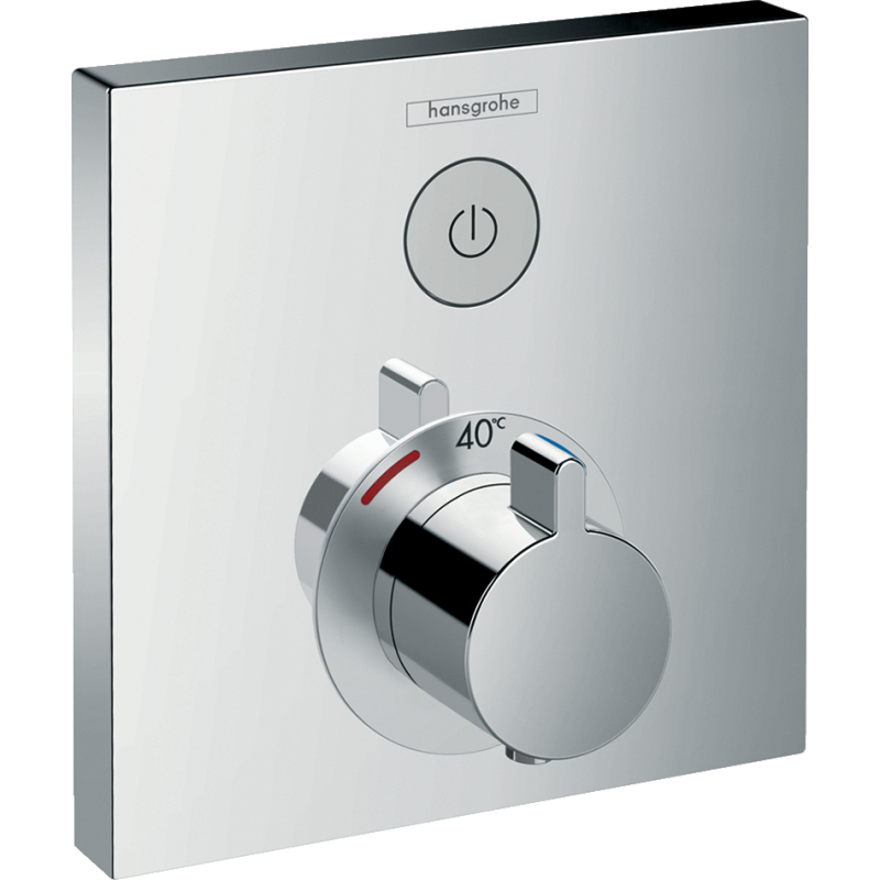 Facade pour mitigeur thermostatique encastré ShowerSelect avec robinet d'arrêt chromé Hansgrohe 15762000 Batinea