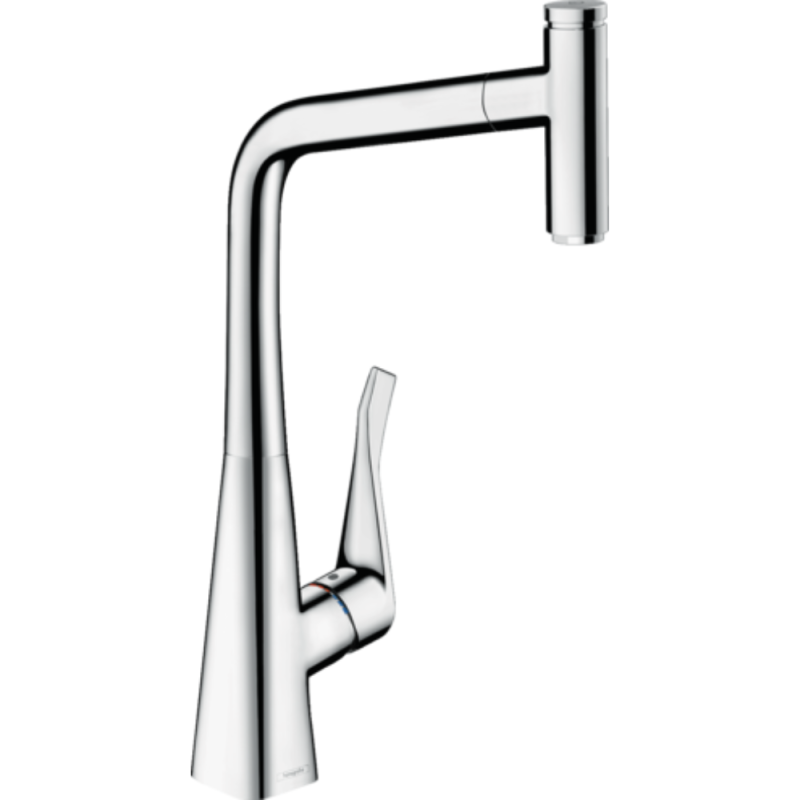 image du Mitigeur de cuisine HANSGROHE Metris Select M71 320 douchette extractible 1 jet chromé