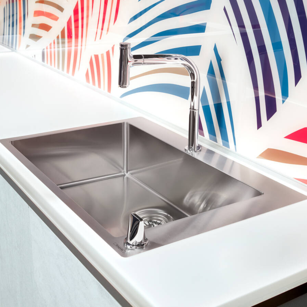 ambiance du Mitigeur cuisine HANSGROHE Metris Select M71 200 2 trous