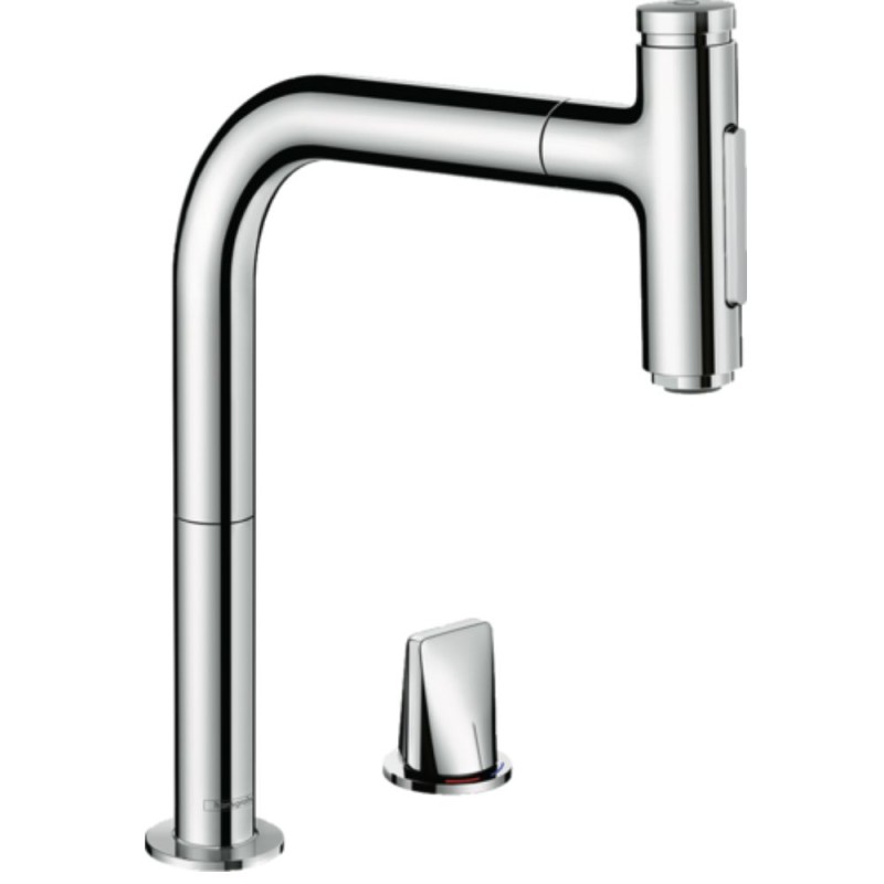 chromé Mitigeur cuisine HANSGROHE Metris Select M71 200 2 trous avec douchette extractible 2 jets sBox