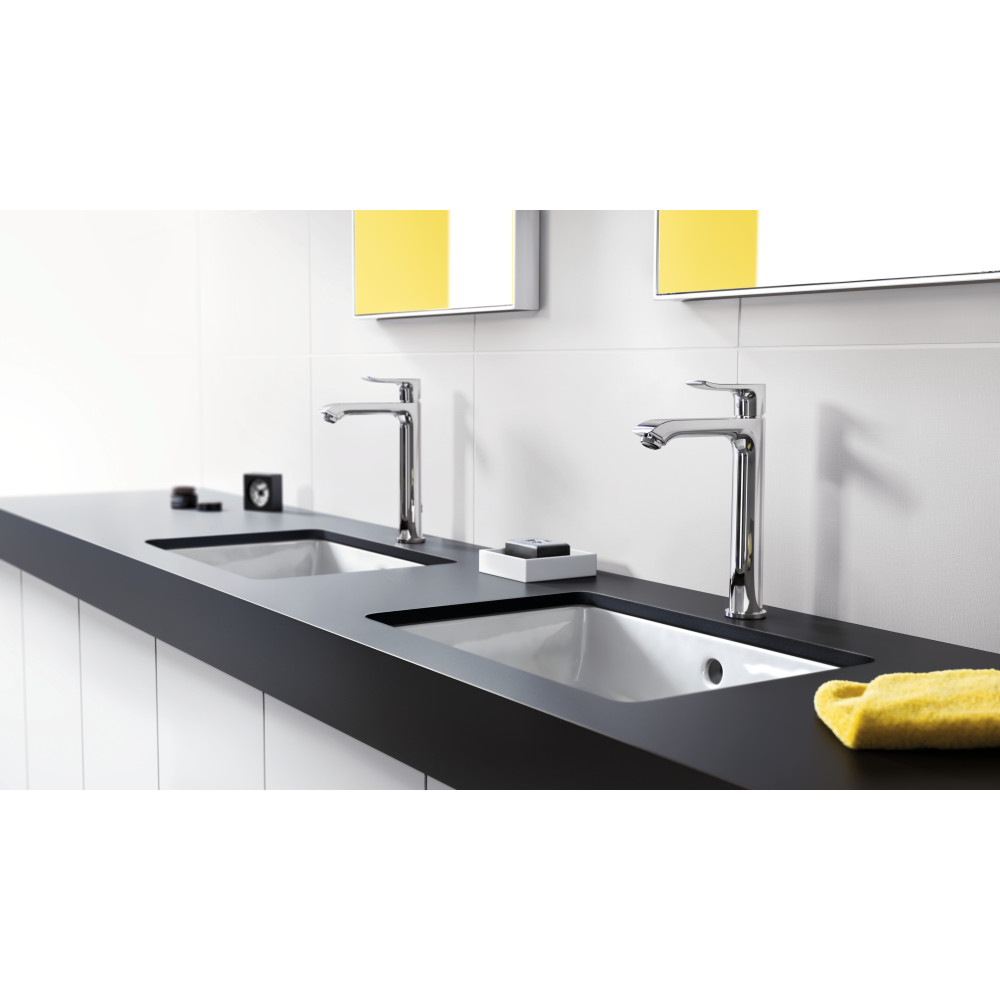 Mitigeur lavabo HANSGROHE Metris 200 surélevé pour vasque libre, avec tirette et vidage chromé  31183000 | Batinea