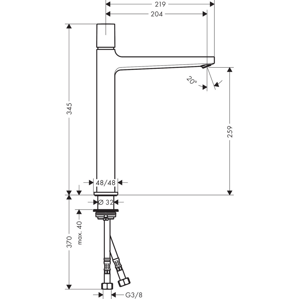 Mitigeur lavabo HANSGROHE Metropol 260 Select, bonde Push-Open chromé  32572000 | Batinea