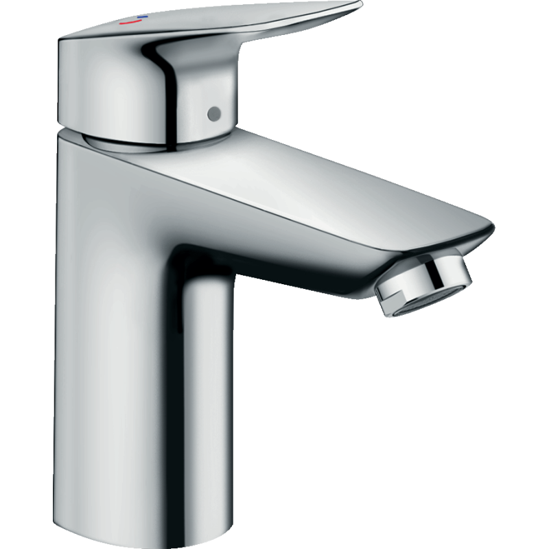 Mitigeur lavabo HANSGROHE Logis 100 CH3 CoolStart avec tirette et vidage synthétique chromé  71102000 | Batinea