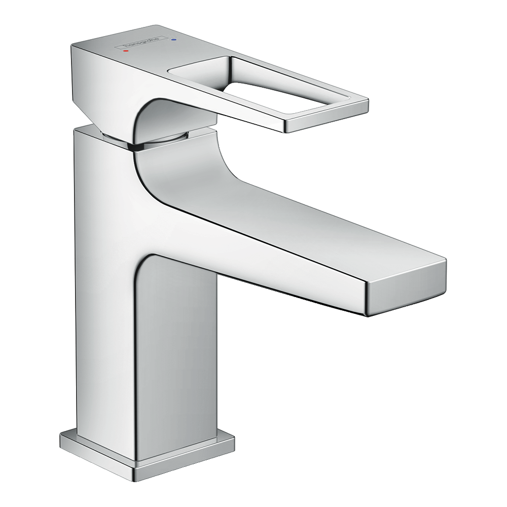 Mitigeur lavabo HANSGROHE Metropol 100 poignée étrier bec court, bonde Push-Open chromé  74500000 | Batinea