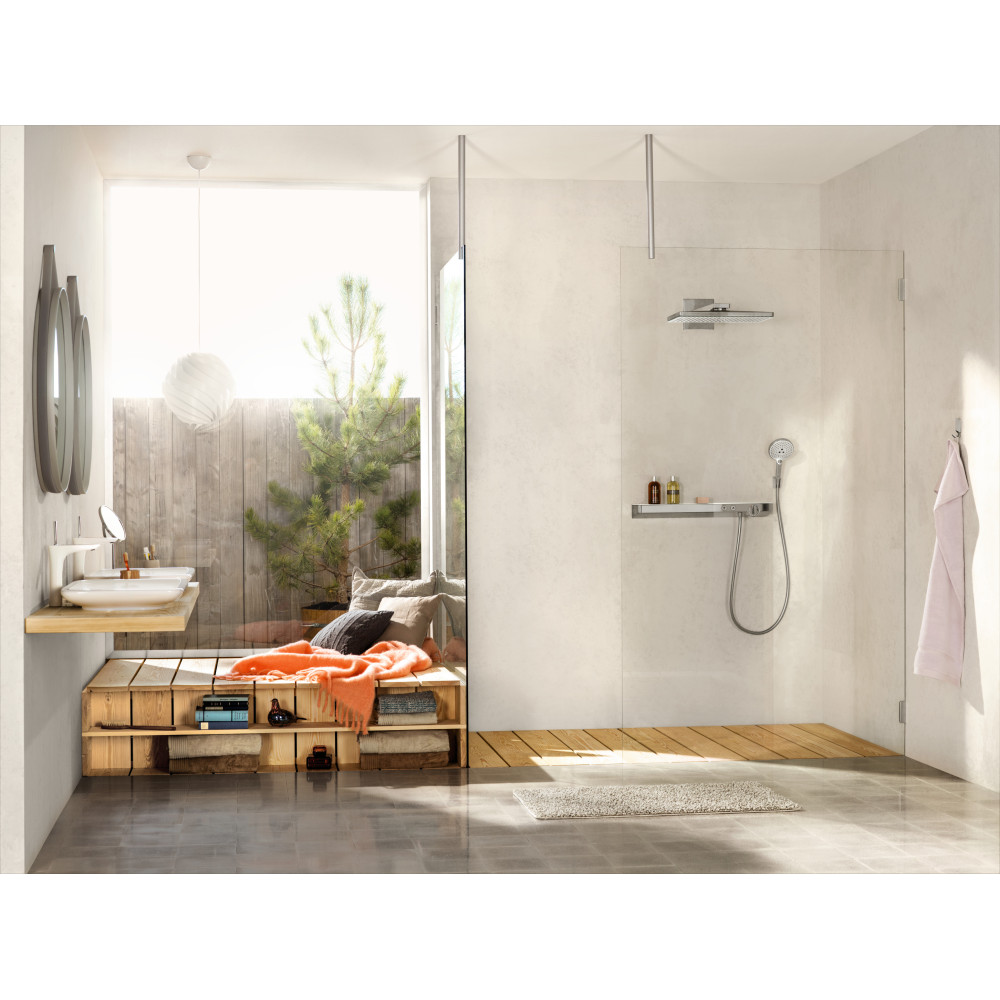 Douche de tête HANSGROHE Rainmaker Select 460 3 jets avec bras de douche blanc chromé  24007400 | Batinea