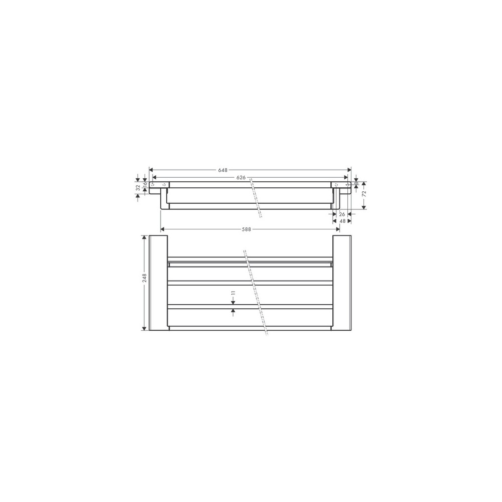 Porte-serviettes multi-barres 648 mm HANSGROHE AddStoris
