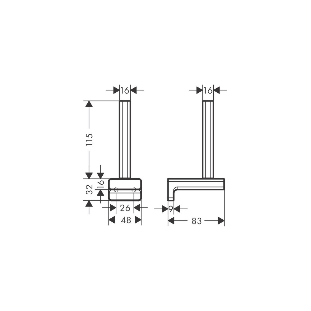 Réserve porte-papier noir mat Hansgrohe AddStoris 41756670 | Batinea