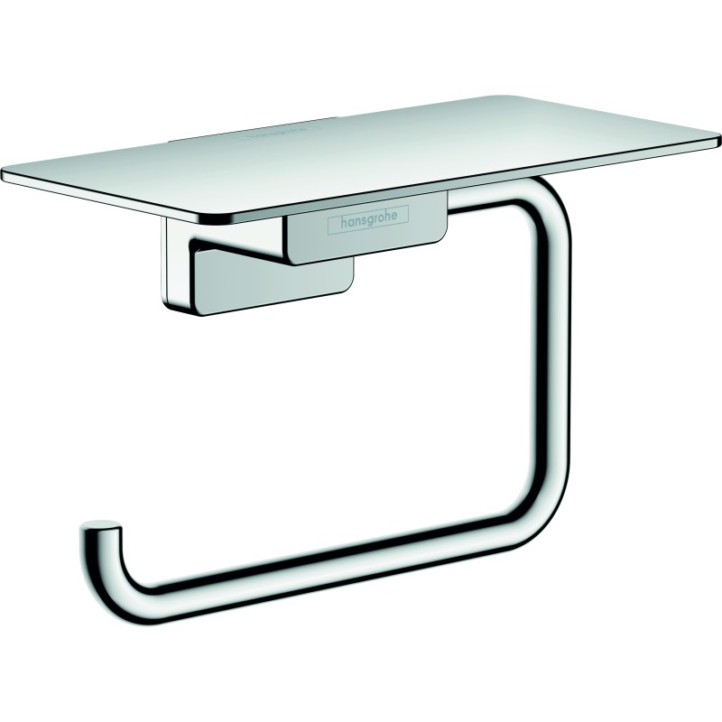 Porte-papier WC avec tablette chromé Hansgrohe AddStoris 41772000 | Batinea
