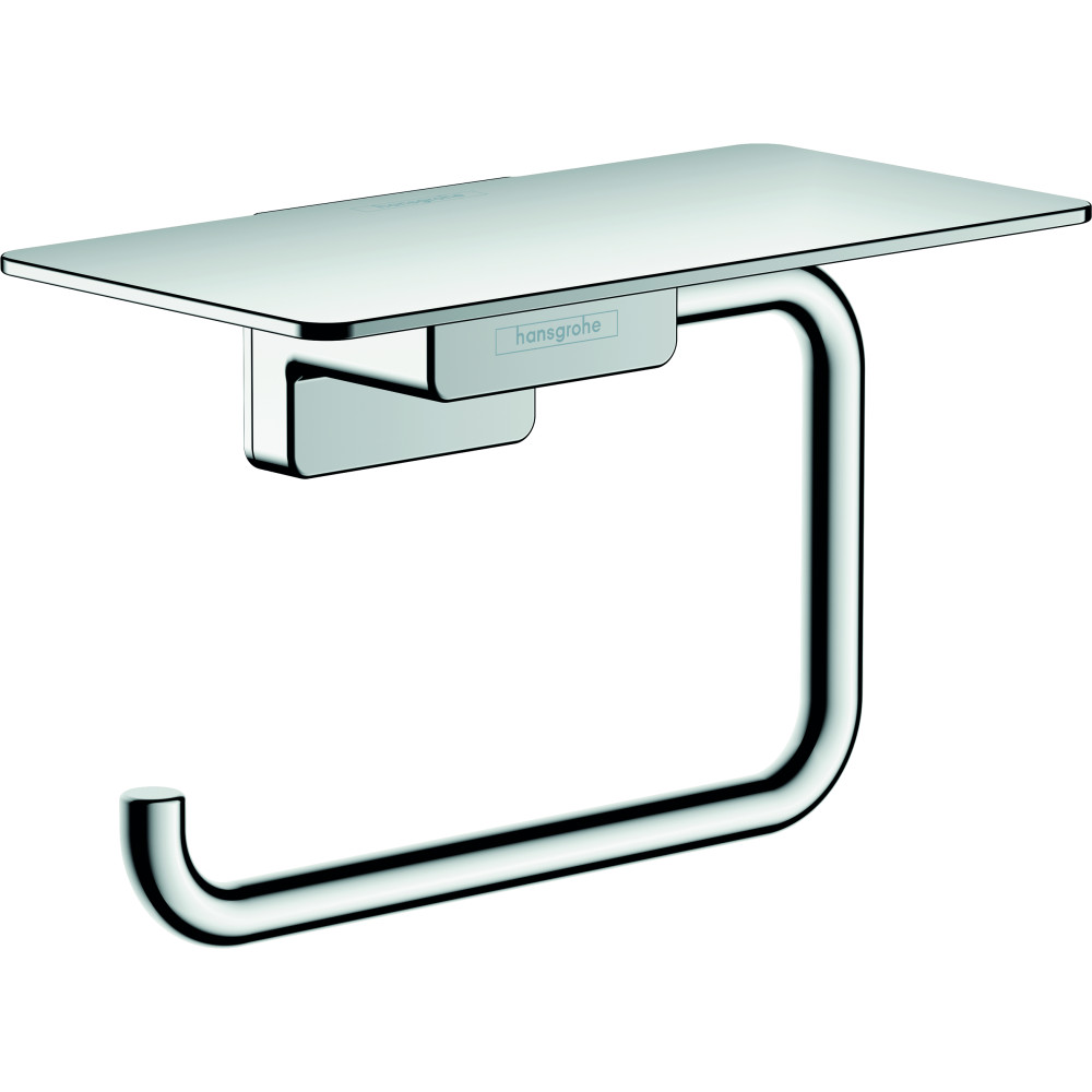Porte-papier WC avec tablette chromé Hansgrohe AddStoris 41772000 | Batinea