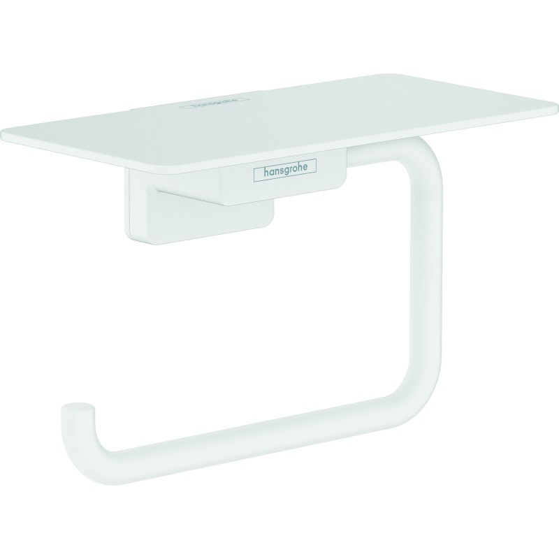 Porte-papier WC avec tablette blanc mat Hansgrohe AddStoris 41772700 | Batinea