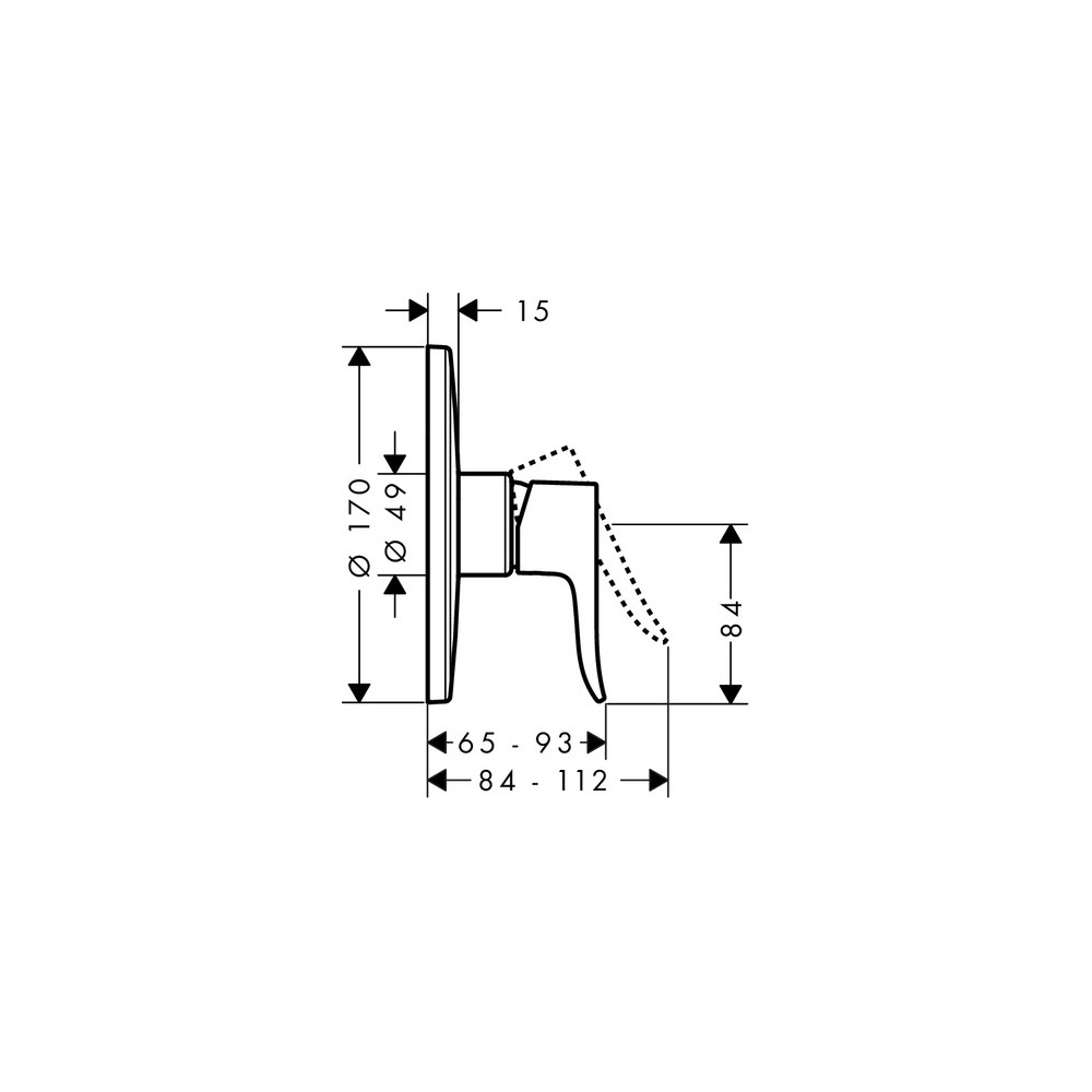 Set de finition pour Mitigeur Thermostatique douche haut débit encastré chromé 31652000 | Batinea