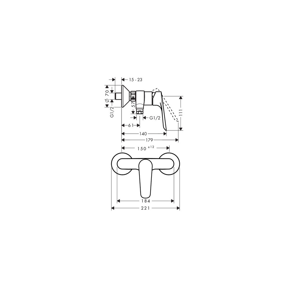 Mitigeur Thermostatique douche chromé 71602000 | Batinea