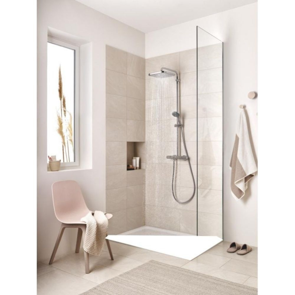 photo ambiance 2 Colonne de douche Grohe avec mitigeur thermostatique Vitalio start system 250 Cube