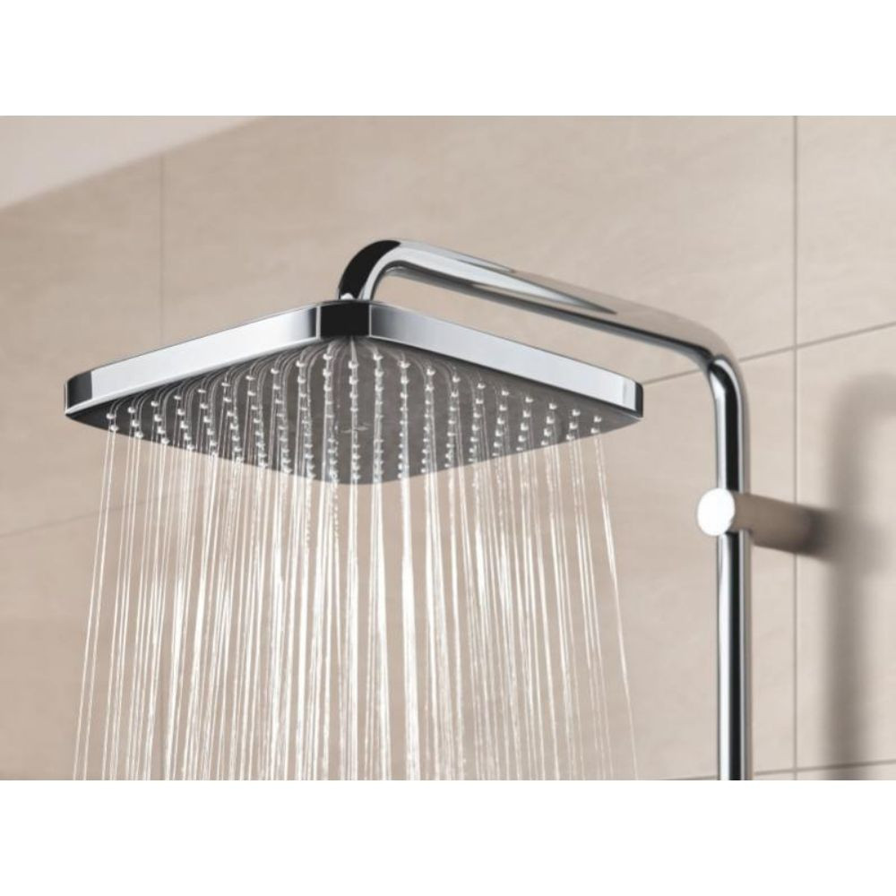 zoom tete de douche de la Colonne de douche Grohe avec mitigeur thermostatique Vitalio start system 250 Cube