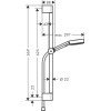 Pommeau de douche HANSGROHE Pulsify Select 105 EcoSmart 3 jets flexible et barre |Batinea