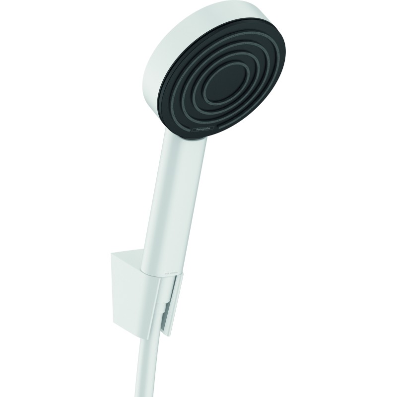 Ensemble support mural et douchette 105 1jet avec flexible 125 cm blanc mat Hansgrohe Pulsify 24301700 |Batinea