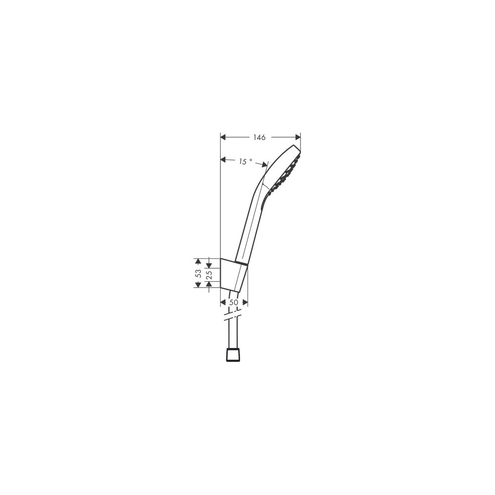 Ensemble support mural et douchette 1jet avec flexible de douche 160 cm blanc/chromé Hansgrohe Croma Select S 26410400 |Batinea