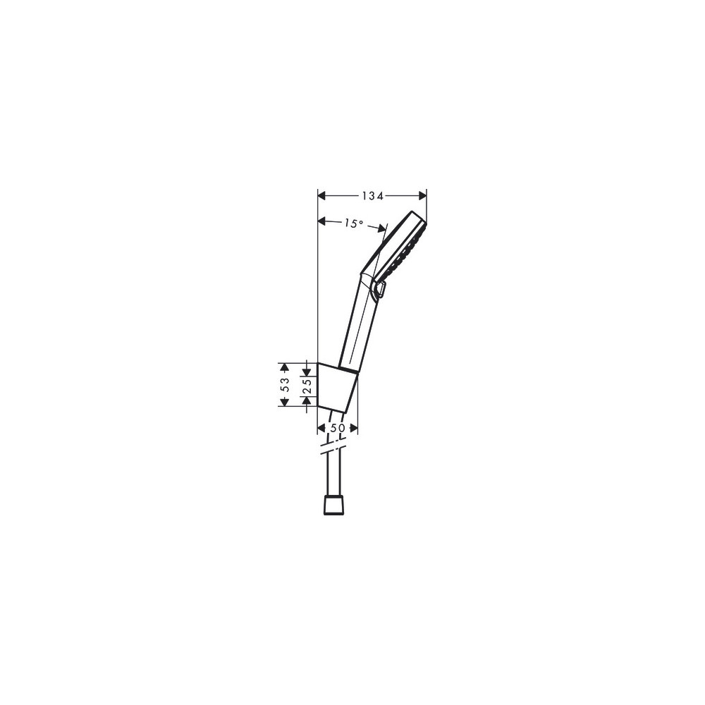 Ensemble support mural et douchette Vario avec flexible de douche 125 cm blanc/chromé Hansgrohe Crometta 26691400 |Batinea