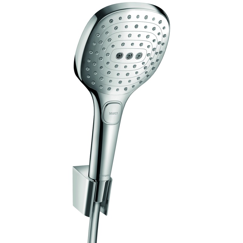  Ensemble support mural et douchette 120 3jet avec flexible de douche 125 cm chromé Hansgrohe Raindance Select E 26700000 |Batin