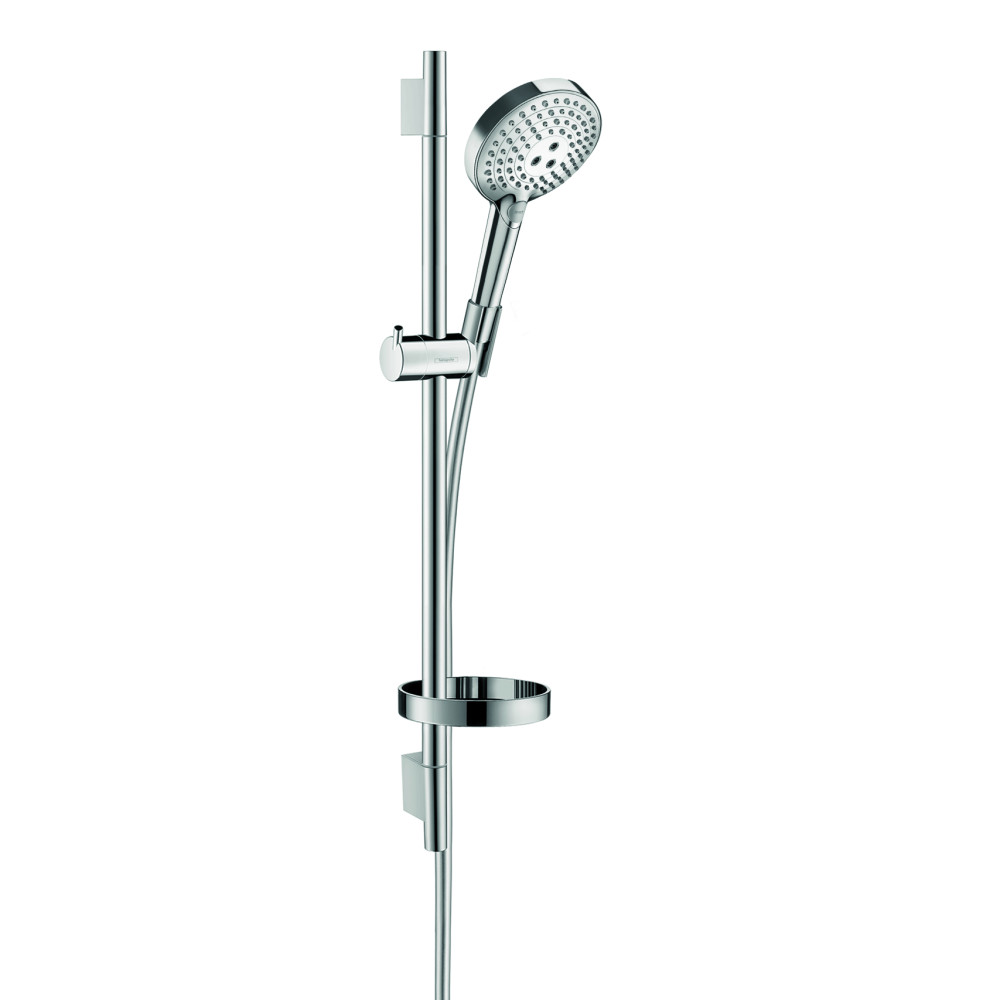 Ensemble de douche 120 3jet PowderRain avec barre Unica'S puro 65 cm et porte-savon chromé Hansgrohe Raindance Select S 27654000