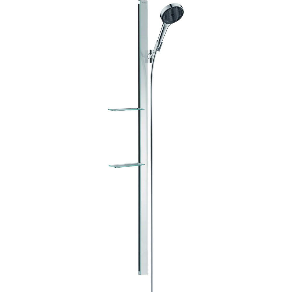 Ensemble de douche 130 3jet avec barre de douche 150 cm et porte-savon chromé Hansgrohe Rainfinity 27673000 |Batinea