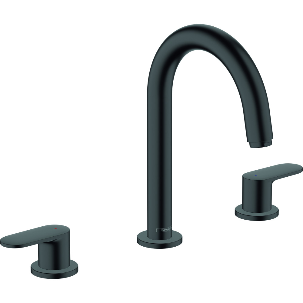 Mélangeur 3 trous avec tirette et vidage synthétique noir mat Hansgrohe Vernis Blend 71553670 |Batinea
