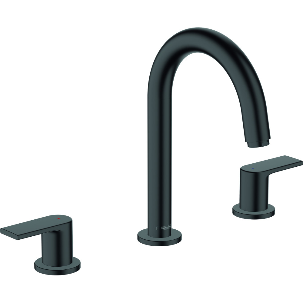 Mélangeur 3 trous avec tirette et vidage synthétique noir mat Hansgrohe Vernis Shape 71563670 |Batinea